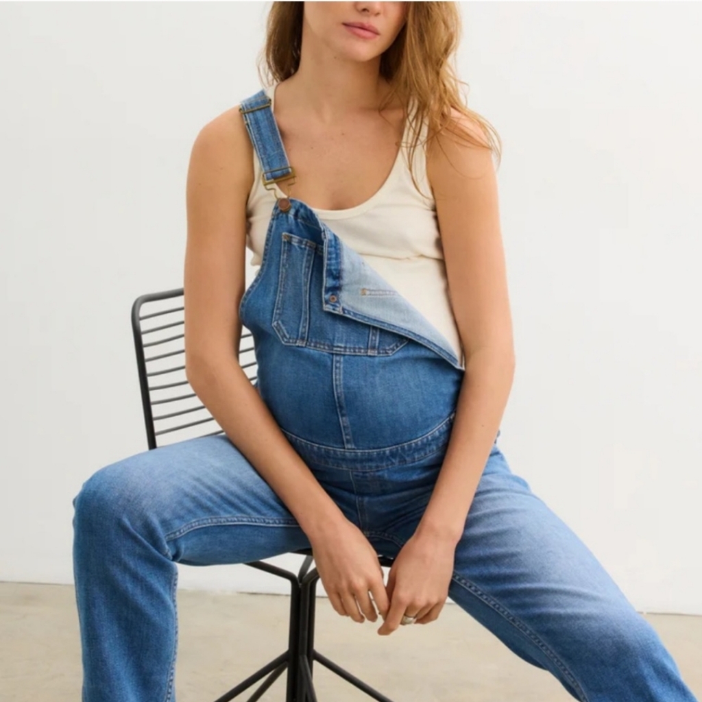 Hatch X Current Elliot Maternity Denim Overalls, 0